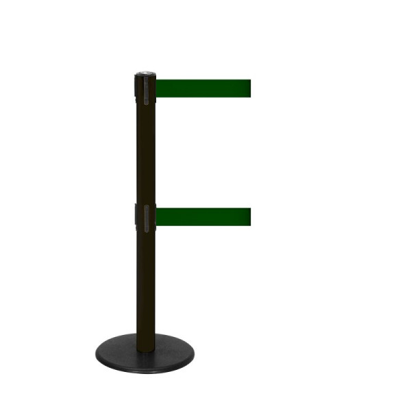 Stein HGS Personenleitsystem -P-Line Duo-, schwarz, dunkelgrün, mit magnetischem Gurtendstück, Gurtlänge: 2 x 4 m, 36405-1204