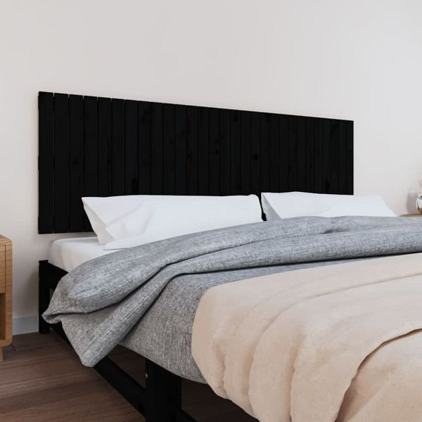 vidaXL Wand-Kopfteil Schwarz 185x3x60 cm Massivholz Kiefer, 824867