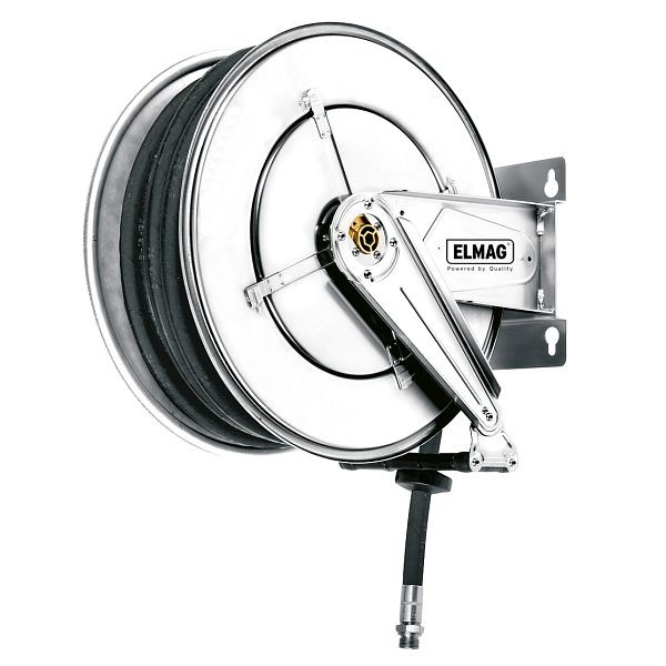 ELMAG Industrie Schlauchaufroller Edelstahl '272/11' für Druckluft und Wasser 70°C, 10 m, 3/8', 20 bar, 43014