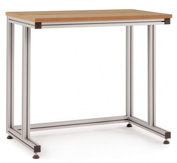 Manuflex Pulttisch ALU mit Multiplexplatte für stehende Tätigkeiten, BxTxH = 1500 x 800 x 900-917 mm, AA7055
