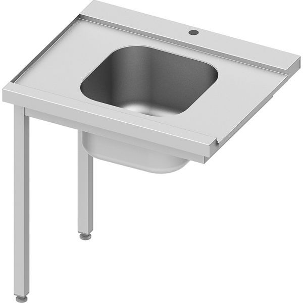 Stalgast Zulauftisch ECO auf zwei Beinen mit einem Becken 1000x670x870 mm, Anbauseite links, mit Aufkantung, Selbstmontage, DZL10762LA