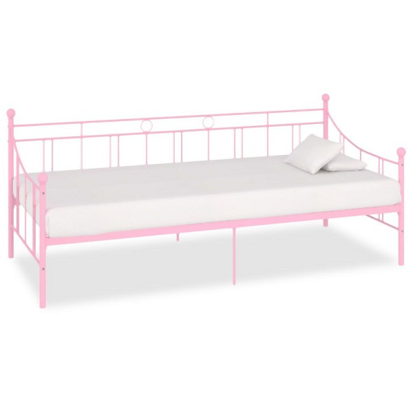 vidaXL Tagesbett-Rahmen Rosa Metall 90×200 cm, 284671, 8719883989457