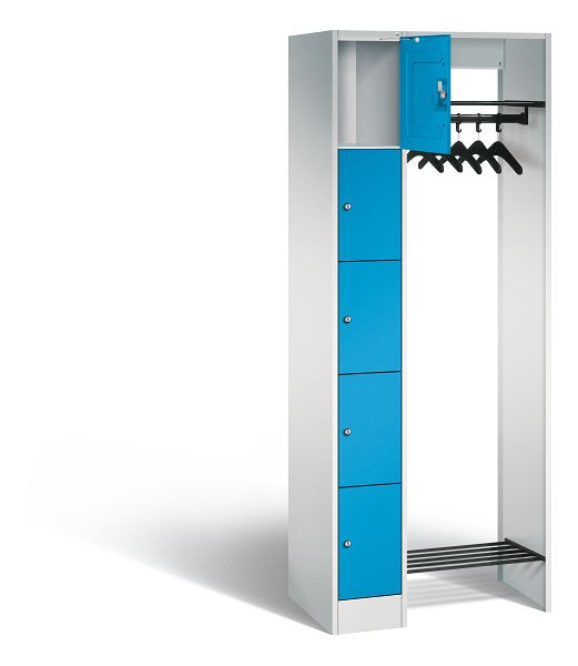 C+P Offene Garderobe Serie 8070, H1950xB740xT480mm, Farbe: Lichtgrau / Lichtblau, 80700-00 S10009