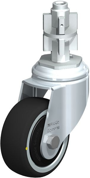 Blickle LKRA-PATH 80K-11-ELS-FK-E15 Apparate-Lenkrolle mit Expander, Thermoplastisches Polyurethan, Grau, 848739