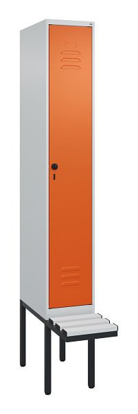 C+P Umkleidespind Classic PLUS, 2120x300x815mm, 7035/2004, Drehriegel, je 2 Doppel-Haken, 0800407-10F S10121