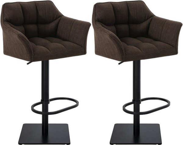 CLP Barhocker Damaso Stoff schwarz, braun, VE: 2 Stück, 314969