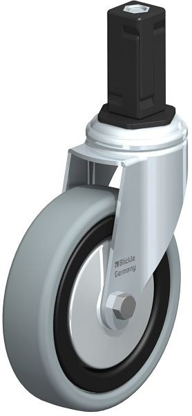 Blickle LKRA-VPA 126G-11-FA-EV14 Apparate-Lenkrolle mit Expander, Vollgummi, Grau, 848371