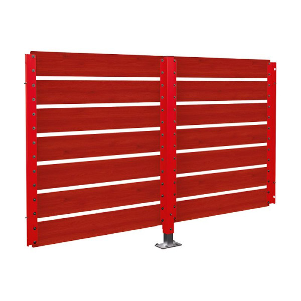 STEIN HGS Verkleidungen Modulo Container Überdachungen doppelseitig, auf Bodenplatten, Mahagoni, verkehrsrot (RAL 3020), 78164.0023