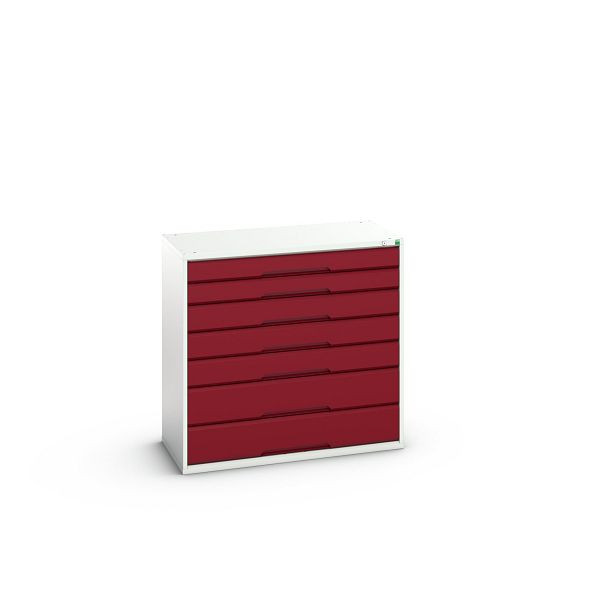 bott verso Schubladenschrank, mit 7 Schubladen, BxTxH: 1050 x 550 x 1000 mm, Lichtgrau / Purpurrot, 16925249.24
