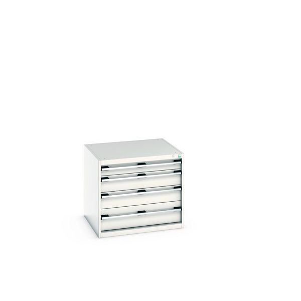 bott cubio Schubladenschrank bestückt, mit 4 Schubladen, BxTxH: 800x750x700mm, RAL 7035/7035, Lichtgrau, 40028003.16V