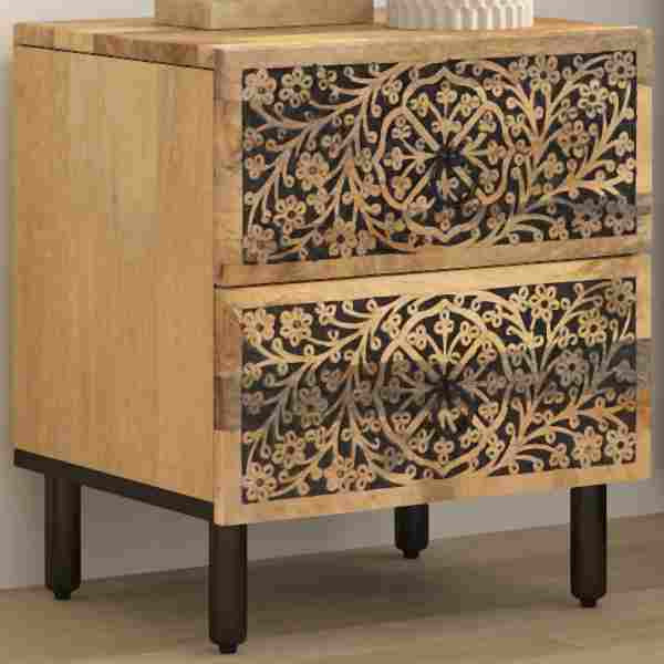 vidaXL Nachttisch 40x33x46 cm Massivholz, Mango, 358210