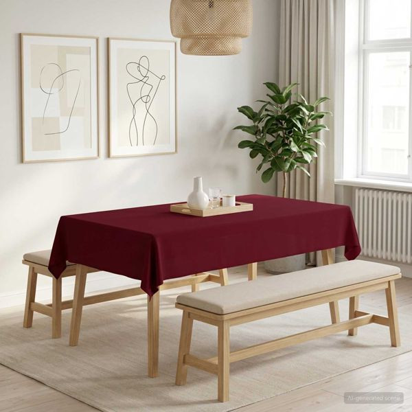 vidaXL Tischdecke 5 stk. Rechteckig Weinrot 140 x 260 cm Polyester, 42040246
