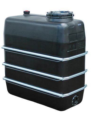 DENIOS Chemikalientank aus Polyethylen (PE), 1500 Liter Volumen, schwarz, 269681
