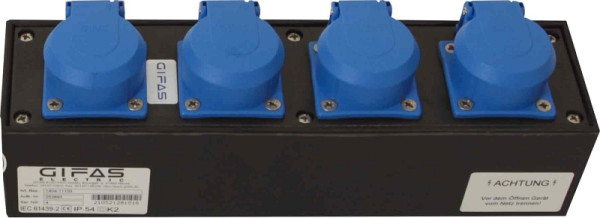 GIFAS Vollgummi-Kleinverteiler Typ 1400, 4x Schuko, PG oben, 211611