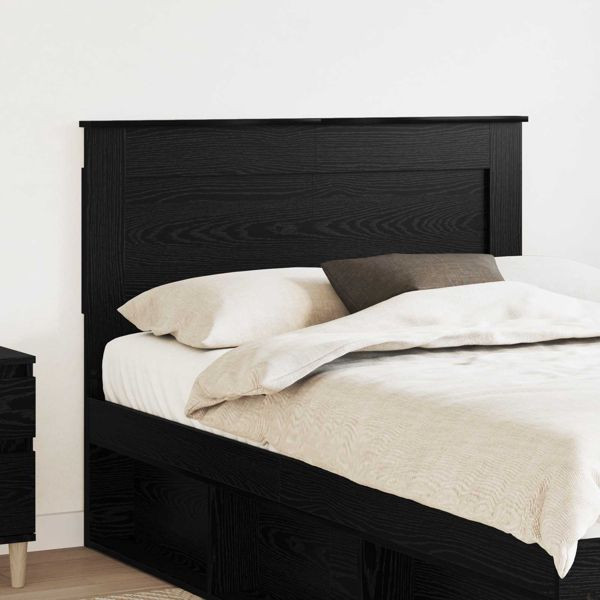 vidaXL Kopfteil mit Kopfteil Schwarz Eichen-Optik 135 cm Holzwerkstoff, 887458