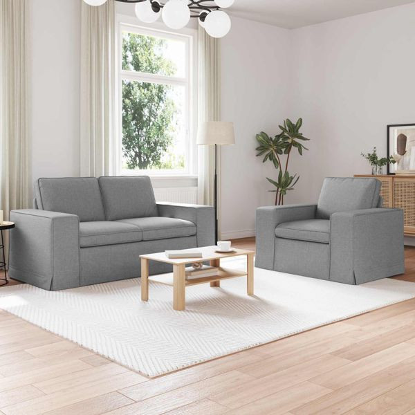 vidaXL Sofa 120cm 2 pcs Hellgrau Metall, 3407500, 8721364373877