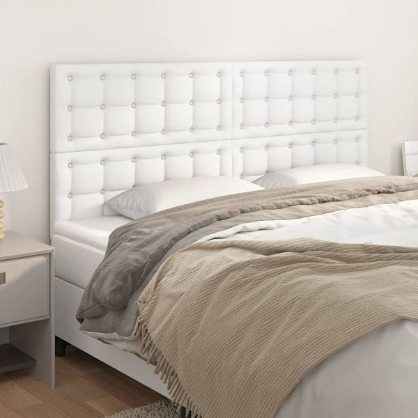 vidaXL Kopfteile 4 Stück Weiß 80x5x78/88 cm Kunstleder, 3116429