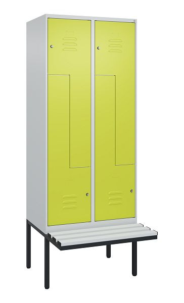 C+P Z-Spind Classic PLUS, Bank, 4 Abteile, 2120x800x815mm, 7035/0024, Zylinderschlösser, 0800437-224 S10055