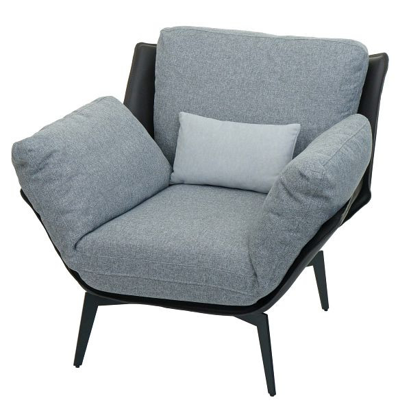 Mendler Sessel HWC-L82, Lounge-Sessel Cocktailsessel Polstersessel Relaxsessel, Kunstleder Stoff/Textil Metall, schwarz, 101740