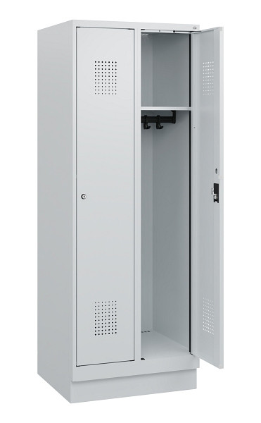 C+P Spind Evolo PLUS, Sockel, 2 Abteile, 1630x600x500mm, 7035/7035, Zylinderschloss, 0490205-20 S10040