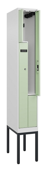 C+P Z-Spind Evolo PLUS, Gestell, 2 Fächer, 2120x300x500mm, 9016/6019, Zylinderschloss, 0490337-102 S10046