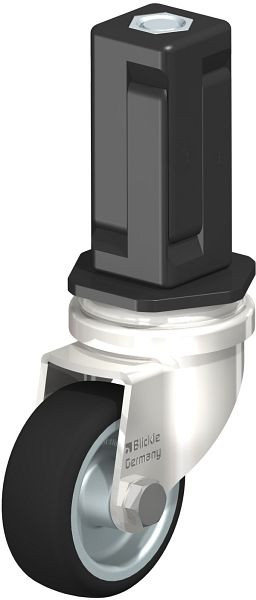 Blickle LRXA-PATH 50G-EXV04 Edelstahl-Apparate-Lenkrolle mit Expander, Thermoplastisches Polyurethan, Grau, 853325
