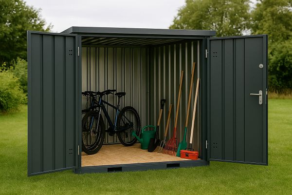 LagerContainerXXL 2 Meter Lagercontainer RAL7016 mit Doppeltür, A9279