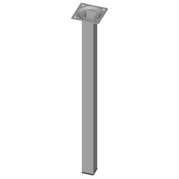 Element System STAHLROHRFUSS, LOSE, 25X25, M10, 400 mm, WEISS ALU, VE: 4 STÜCK, 11101-00041