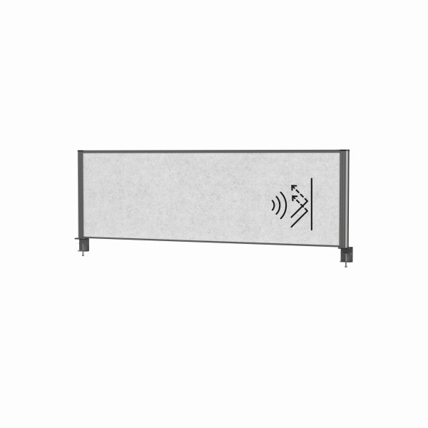 MAUL Tisch-Trennwand MAULconnecto 160x50 cm Akustik hell, anthraziter Rahmen, 9752689