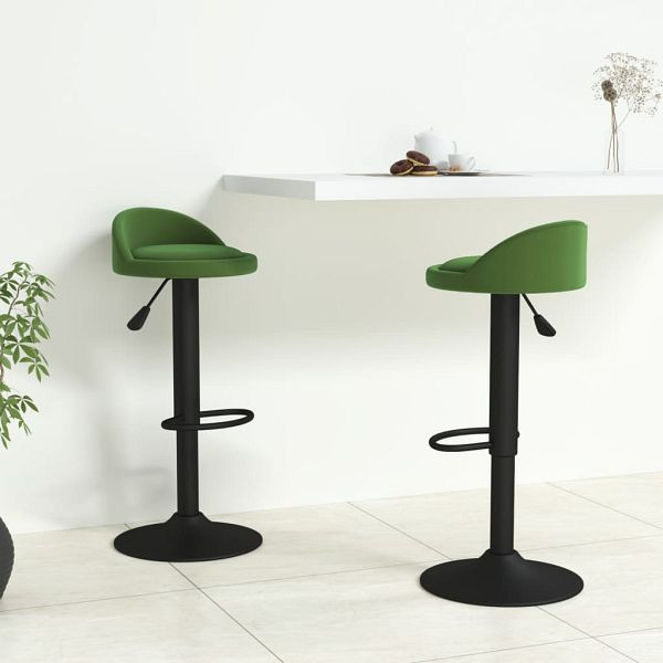 vidaXL Barhocker 2 Stück Dunkelgrün Samt, Polyester, 333604