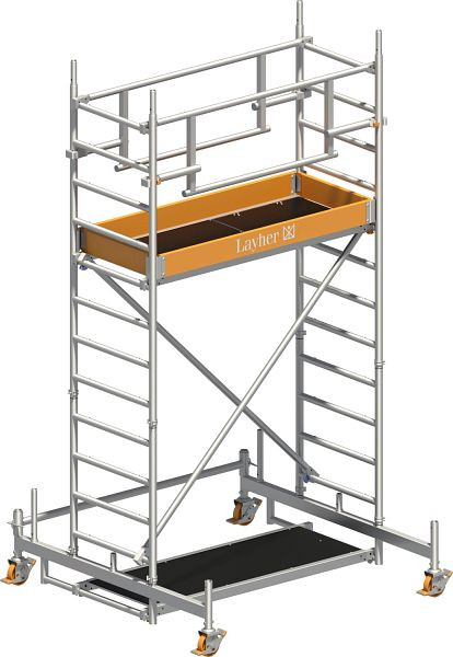 Layher Gerüst Uni Leicht P2 SAFETY PLUS mit Doppelgeländer, Max. Plattformhöhe: 2,26 m, 1423202