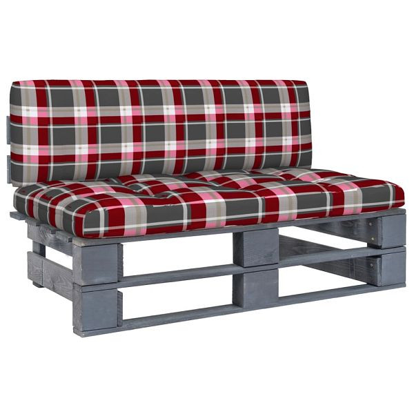 vidaXL Outdoor-Mittelsofa Paletten Imprägniertes Kiefernholz Grau, 3066493