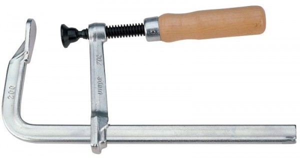 Unior Ganzstahl-Schtaubzwinge, Holzgriff, 160 mm, 601784