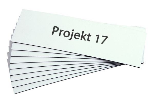 Eichner Magnet Lagerschild, Weiß, Größe: 30 x 100 mm, VE: 100 Stück, 9218-02361