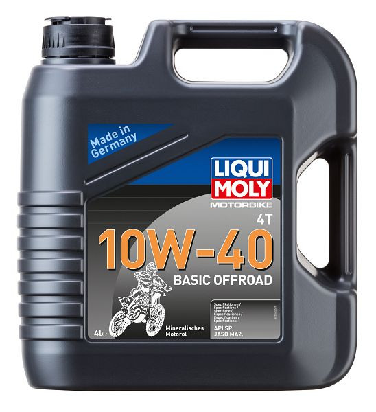 LIQUI MOLY Motoröl Motorbike 4T 10W-40 Basic Offroad, Kanister Kunststoff, VE: 4 Liter, 3062