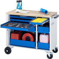 Produktbild von RAU Werkzeugwagen Serie adlatus, Buche-Massiv-Arbeitsplatte, 5 x Innenschublade - 3 x Innenschublade, 1025x890x520 mm, 02-10400B.11 RAU Werkzeugwagen Serie adlatus, Buche-Massiv-Arbeitsplatte, 5 x Innenschublade - 3 x Innenschublade, 1025x890x520 mm, 02-10400B.11