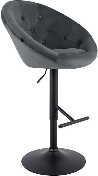 CLP Barhocker London Samt schwarz, dunkelgrau, 327548