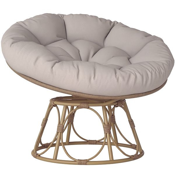 Outsunny Papasansessel Rattan 360° drehbar Korbsessel mit Sitzkissen runder Outdoor, 867-230V00LG