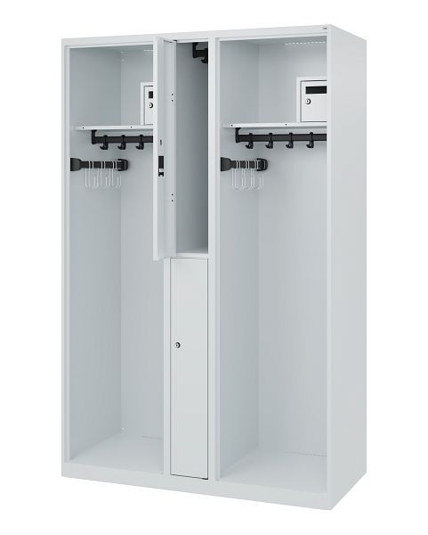 C+P Feuerwehrspind Evolo, Modell MAXI, 2 Abteile, H1850B1200T500 mm, Lichtgrau, 0496015-020 S10000