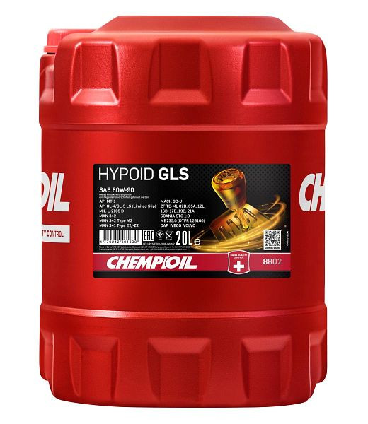 CHEMPIOIL Getriebeöl 8802 Hypoid GLS 80W-90 GL-4/5, VE: 20 l, CH8802-20