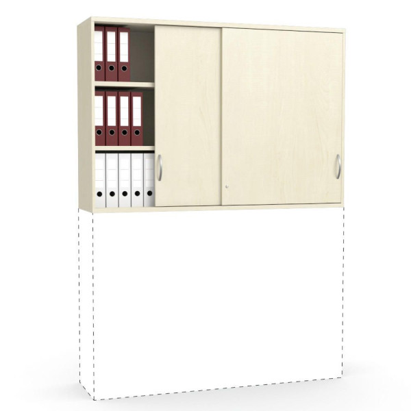 Deskin Schiebetüren-Aufsatzschrank MULTI M pro, Ahorndekor, B 1600 x H 1110 x T 420 mm, 278090