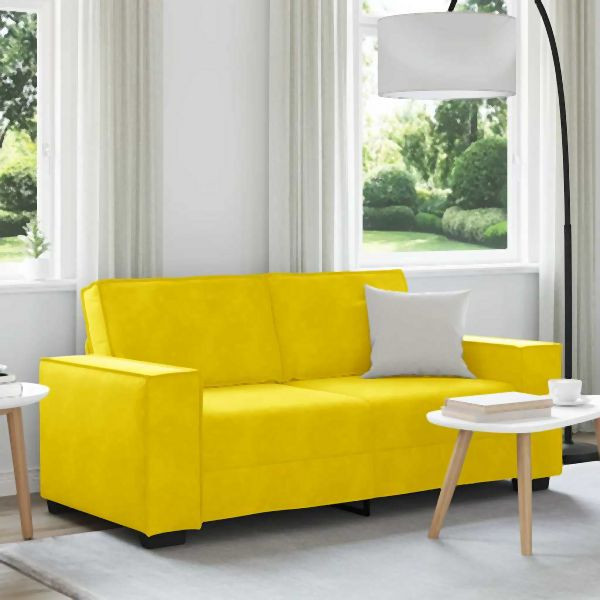 vidaXL 2-Sitzer-Sofa Gelb 140 cm Abmessung Samt, 4105026
