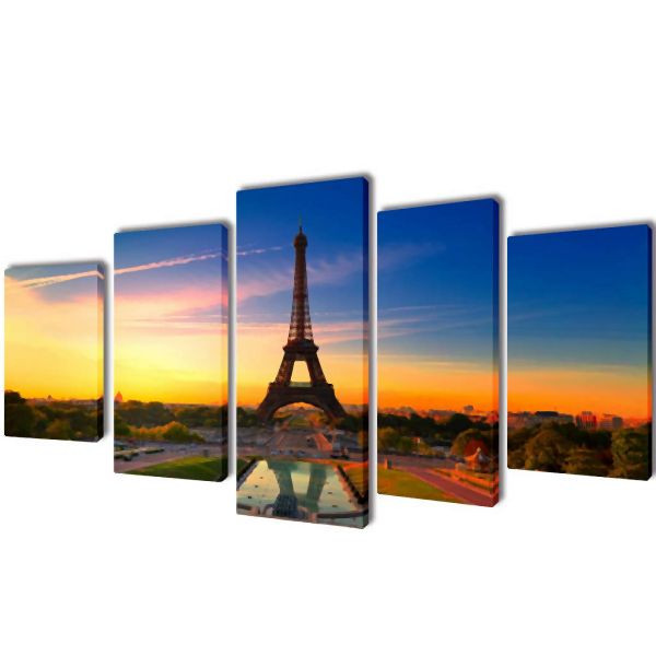 vidaXL Bilder Dekoration Set Eiffelturm 200 x 100 cm, 241559