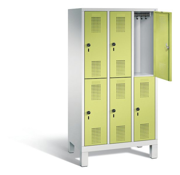 C+P Spind doppelstöckig Evolo, H1650xB900xT500mm, Farbe: Lichtgrau / Viridingrün, 483106-30 S10050