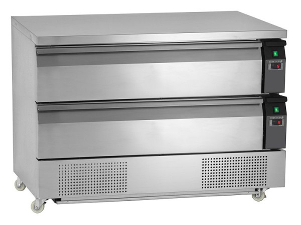 NordCap COOL-LINE Kühltisch KTKC 2-3, 2 Kühl-/ Tiefkühl-Auszüge für je 3 x GN 1/1, Umluftkühlung, umschaltbar, 435200230