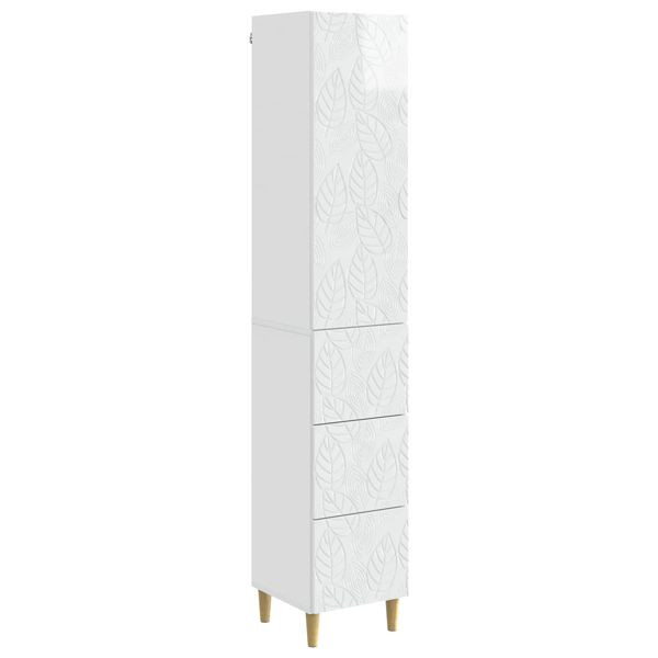 vidaXL Schrankset 2-teilig Hochglanz Weiß 33 x 34,5 x 90 cm Holzwerkstoff, 3416731