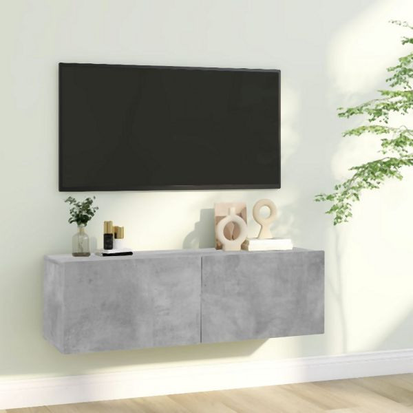 vidaXL TV-Schrank Betongrau 100x30x30 cm Holzwerkstoff, 801485