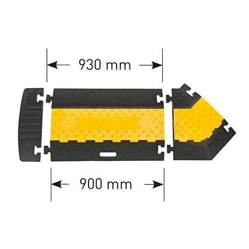 Moravia Kabelbrücke mit 5 Kanälen, vulkanisierter Kautschuk, schwarz, mit weiß reflektierenden Flächen, 311200