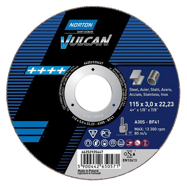 Norton VULCAN für Winkelschleifer METALL/ INOX SHS SST 230x280 A700 FLX ASST 4MULT, VE: 25 Stück, 66252925431