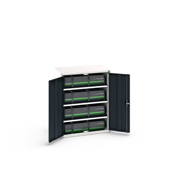 bott verso Magazinschrank, mit 3 Fachböden und 12 bottBoxen, BxTxH: 800x550x1000mm, Anthrazitgrau, 16926460.19